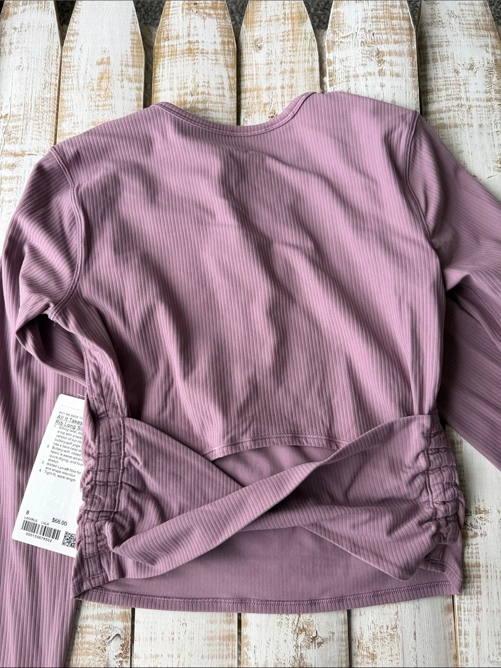 Lululemon All It Take Twist Back Long Sleeve Size 8 Lavender Lux NWT